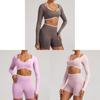 Seamless Yoga Set Long Sleeve Fitness Wear With Moisture Wicking For Women Outdoor Running