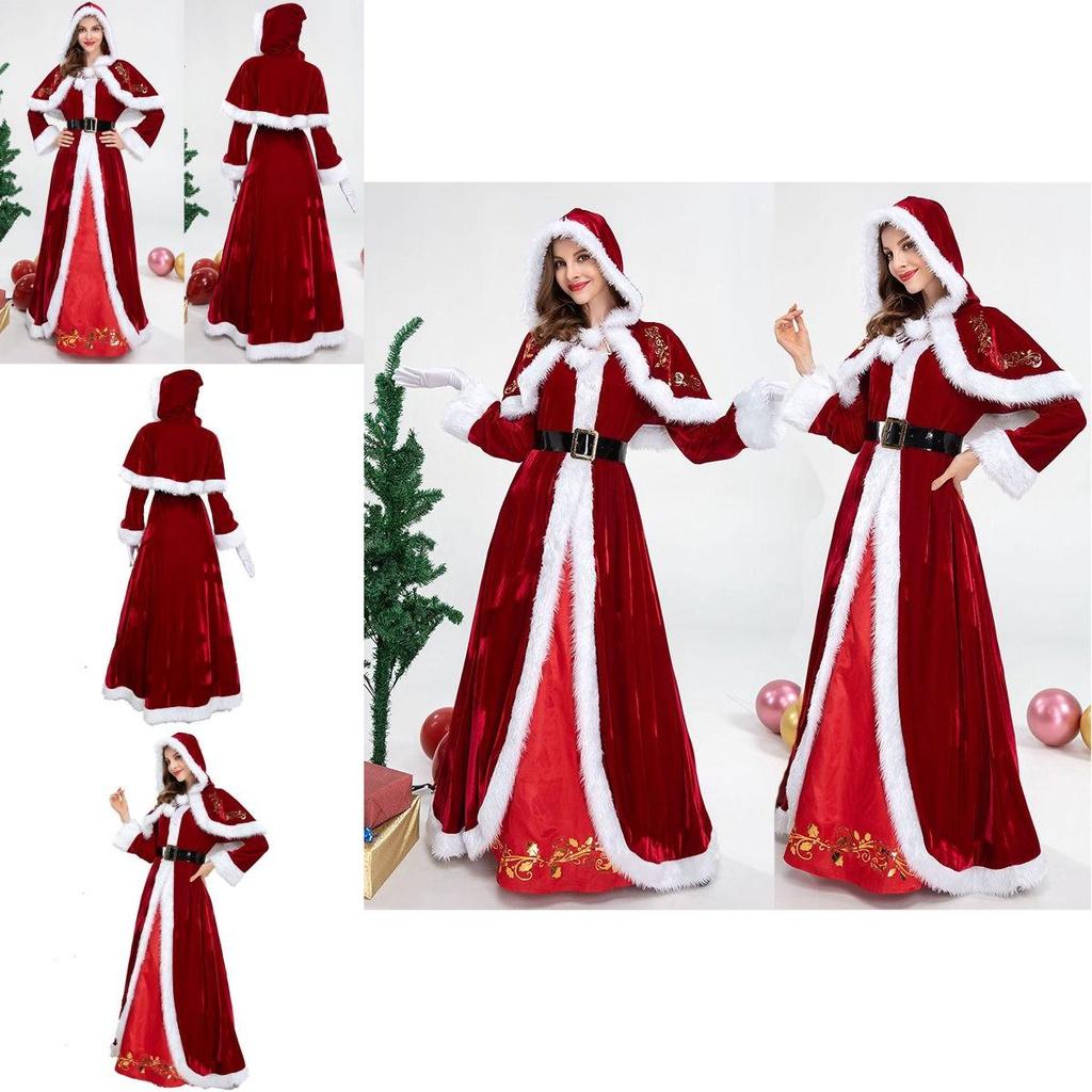 Elegant Deluxe Mrs. Santa Costume For Adults In Luxurious Soft Corduroy Fabric