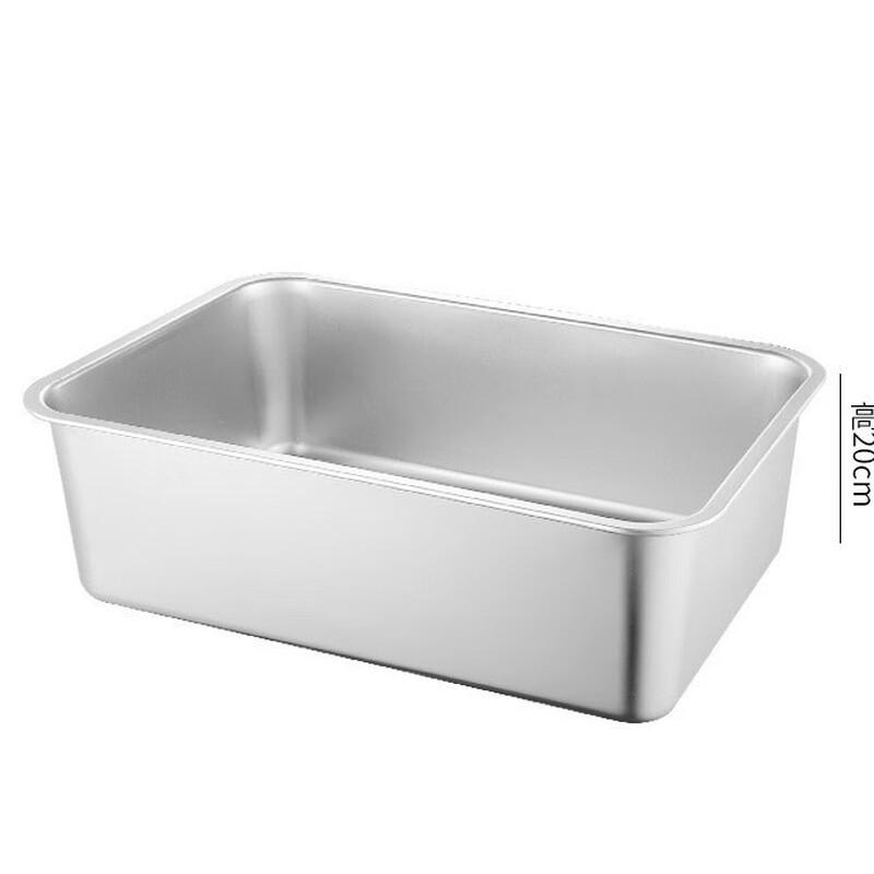 ZISIZ Commercial Stainless Steel Deep Rectangular Food Pan