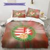 Hungary National Football Team  Pattern Bedding Quilt Set  Home Decoration  Gift (1 * duvet cover + 2 * pillowcase  without core)