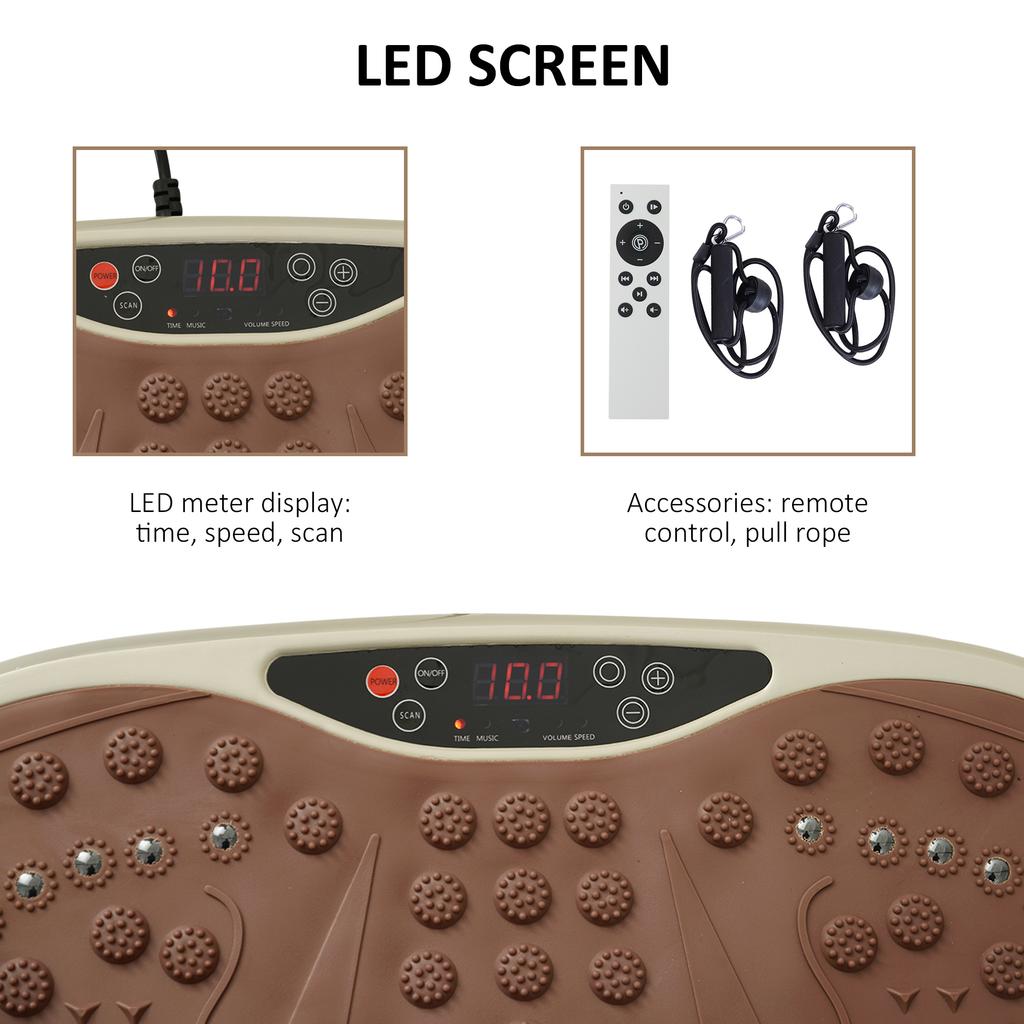 Vibration Plate Exercise Machine, Quiet Vibrating Plate for Weight Loss and Lymphatic Drainage with Resistance Bands, Remote Control, 99 Speed Levels