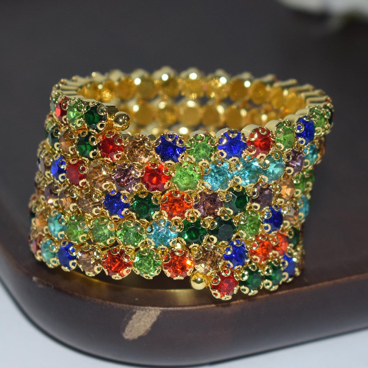 Neues Braut AB Strass Armband Bühnenauftritt Kristallschmuck brown