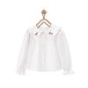 Spring & Autumn Girls' Cotton Doll Collar Long Sleeve Shirt - Casual Trendy Top for Kids