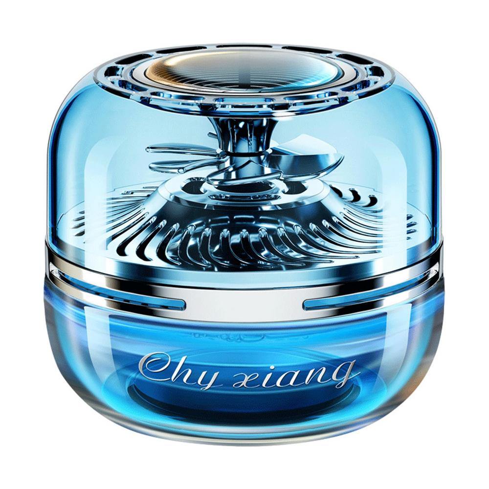 Solar Car Perfume Universal Car Solar Aromatherapy Diffuser Reusable Solar Rotating Car Air Freshener Car Interior Solar Energy Sky blue ocean