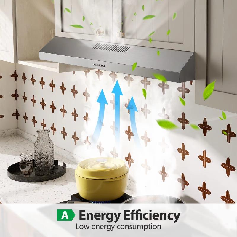 TopStrong 90cm Coifa de Exaustão com ou sem Duto Aço Inoxidável 3 Velocidades 800m³/h Luz LED Filtro de Carvão Ativado Montagem na Parede A+++ UE
