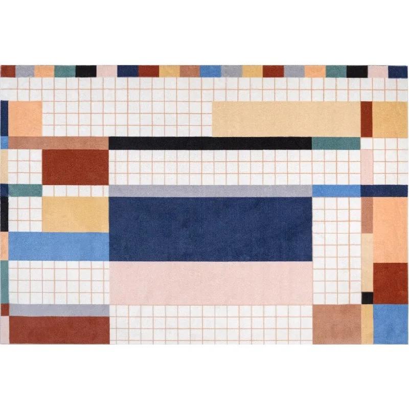 

Colorful Modern Geometric Area Rug Creative Luxury Living Room Carpet Soft Comfortable Bedroom Home Decor Floor Mat 60*90cm