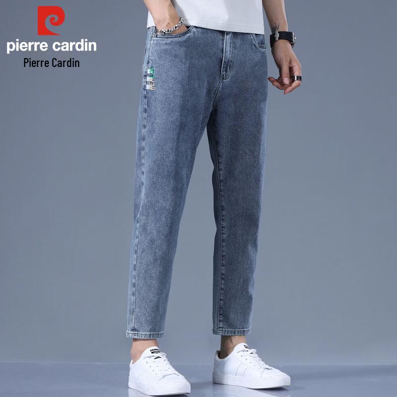 Pierre Cardin Men's Lightweight Summer Cropped Straight Fit Stretch Jeans