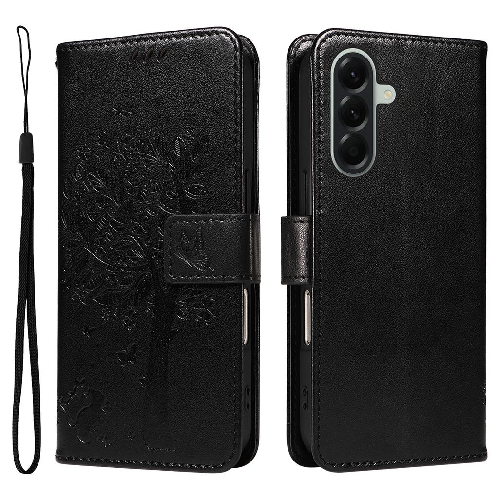 For Samsung Galaxy A57 5G Phone Case with Stand Cat Tree Pattern Leather Wallet Mobile Cover