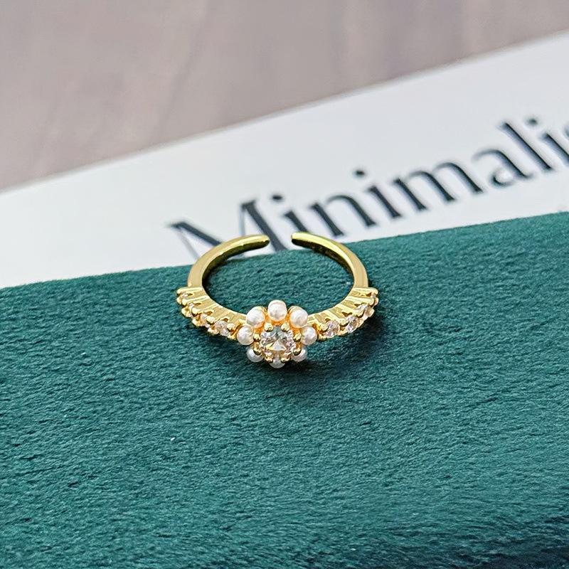 Premium Sense Light Luxury Stacking Wearing Medieval Vintage Full Of Diamonds Zircon Micro-Inlaid Open Ring Personality Niche Ring Woman