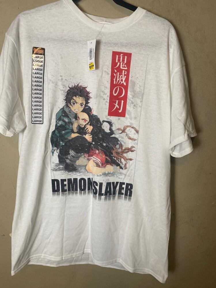 

DEMON SLAYER Anime Unisex White Graphic Tee SZ L-NWT Unisex T-Shirt S