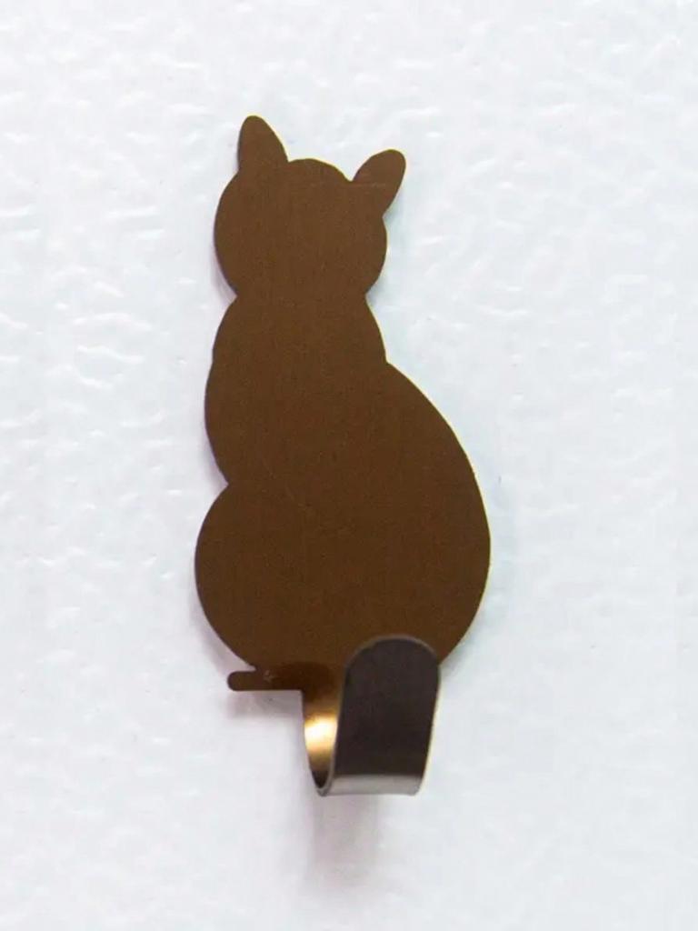 2pcs 304 stainless steel wire drawing process cat shape strong viscose strong load-bearing anti-rust hook, hanging storage key