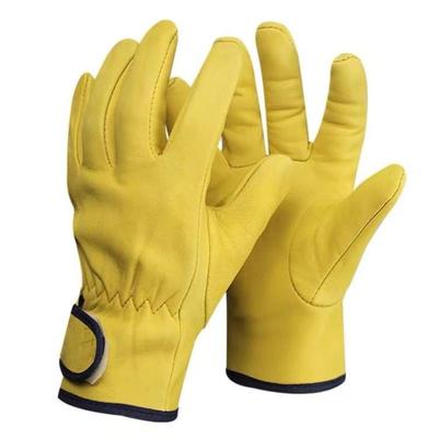 Sheepskin Leather Work Gloves 1 Pair Soft Flexible Safety Gloves for Welding Construction Industrial Workers Use