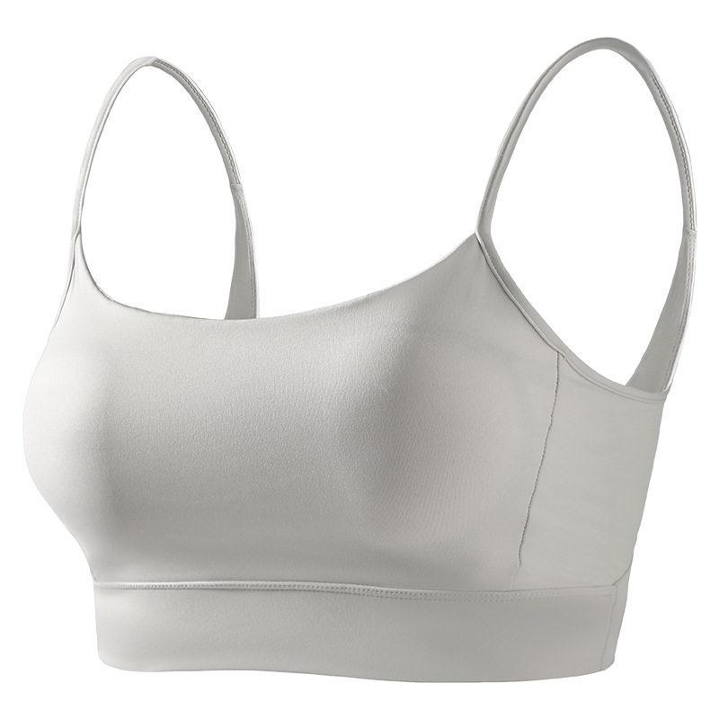 Women's Wireless Strappy Sports Bra - Seamless Shockproof Design for Running & Fitness