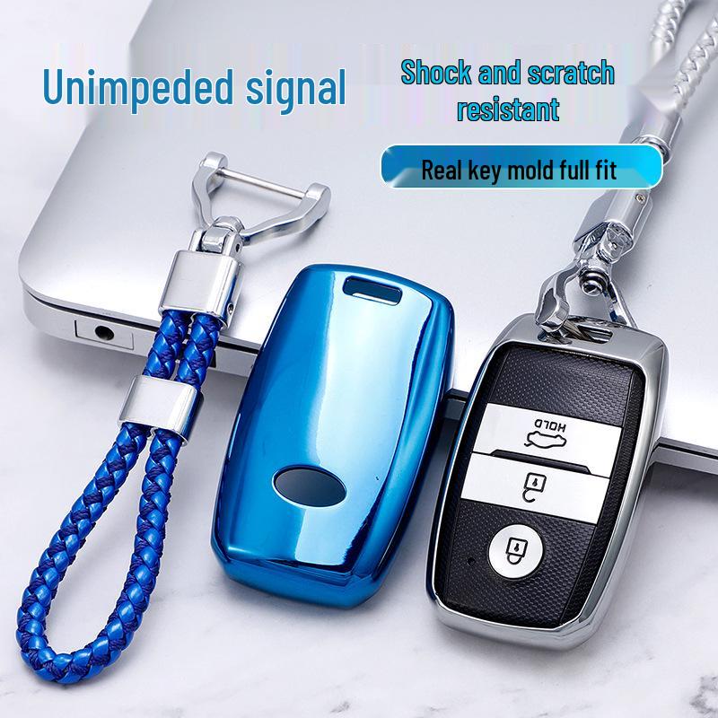 Kia K3/K4 Car Key Case: Compatible with Sportage, KX3, Yipao, KX57, Kaisen, CROSS, Sorento - Half-Pack Shell with Buckle