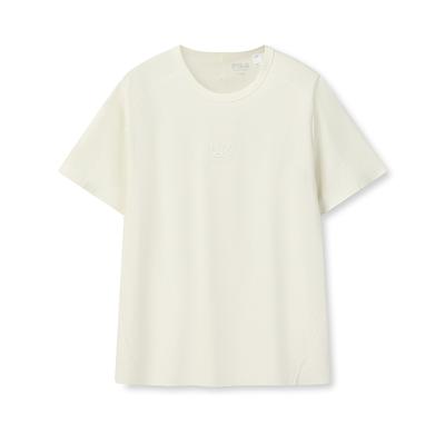 Fila Milano Series Fashion Retro Classic Simple Sports Casual Versatile Loose Comfortable Short Sleeve T-Shirt Men Tops Cloud-White F11M615107FWT