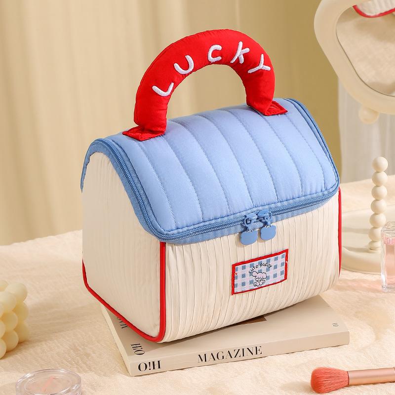 Large Capacity Cute Makeup Travel Bag - Handheld Toiletry Organizer & Gift Box for Birthdays