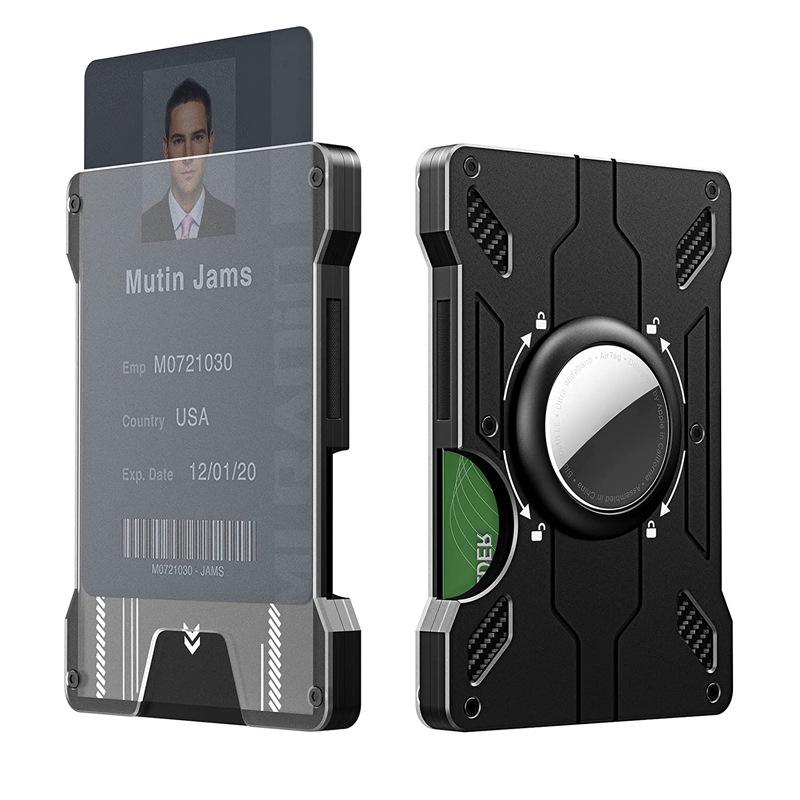 Hliníková slitina RFID peněženka a průhledný držák na ID kartu se slotem