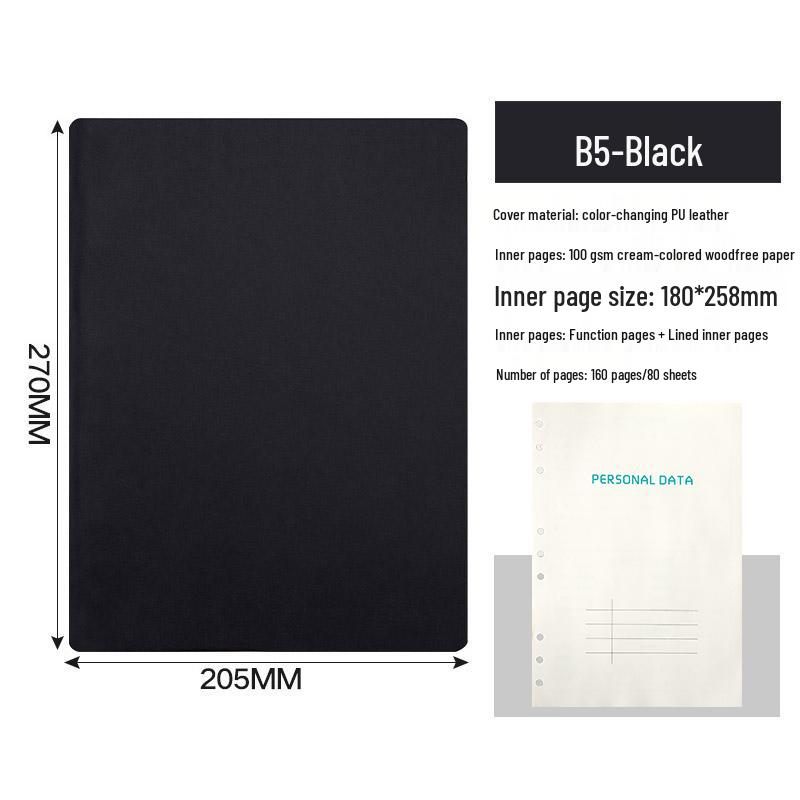 2024 A5 & B5 Loose-Leaf Business Notebook with Removable Ring Binder
