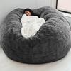 Pluszowa Sofa-Worek z Sztucznego Futra - Dostępna w Rozmiarach 5FT, 6FT i 7FT