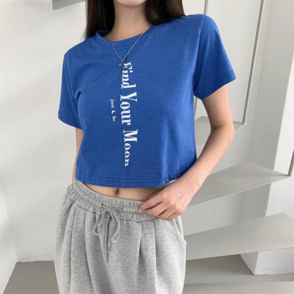 New Arrivals Open Run Women Cropped ShorT Sleeve Tee Hip Mood CuT LeTTering T C
