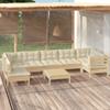 Day and Night - Day and Night Garden Furniture 8 Pieces Cream Pine Wood Cushions