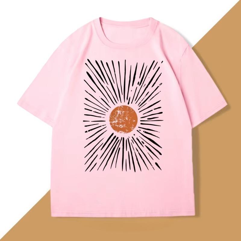 Summer Unisex Tshirt Printed With Patterns Summer Short Sleeved Street Style Casual Pure Cotton Clothing Tshirt