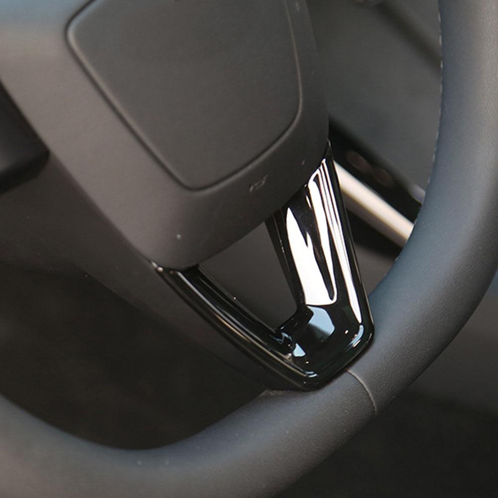 For Tesla Model 3 Steering Wheel Trim Matte Carbon Fiber Perfect Fit Scratch Protection For Tesla Model 3 2023-2024