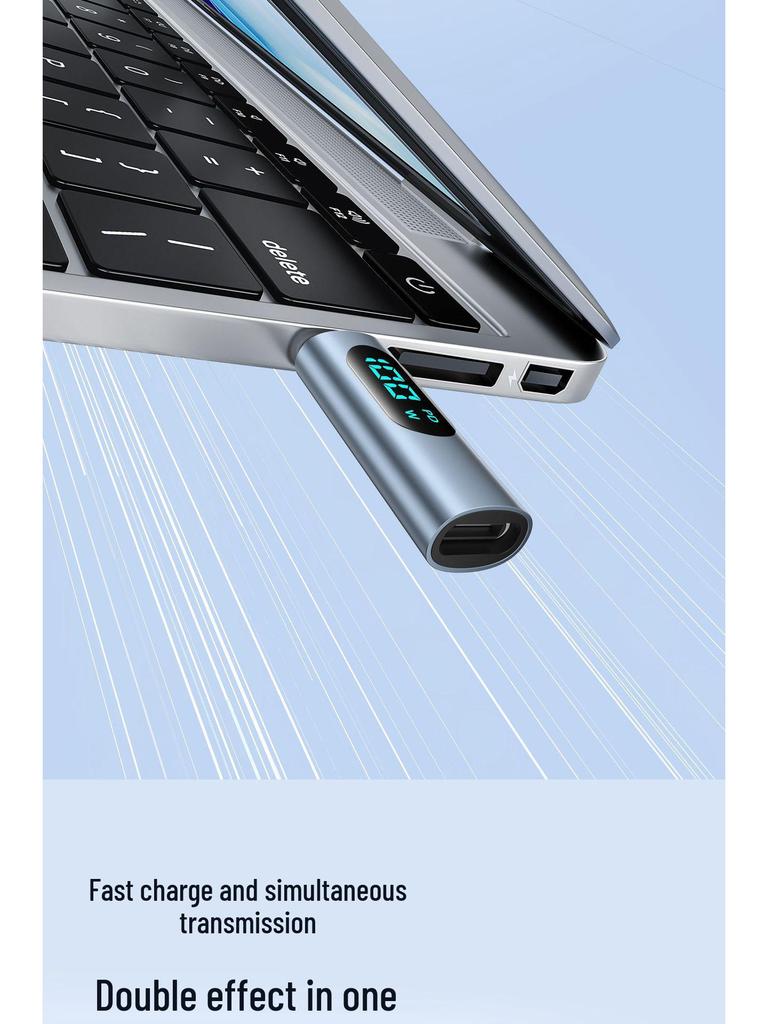 Adaptér Type-C PD100W Rychlá nabíječka s OTG a digitálním displejem