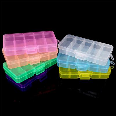 10 Grid Plastic Box with Adjustable Jewelry Compartment for Women Portable Ring Box Home Candy Medical