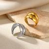 18k Gold-Plated Double-Layer Stainless Steel Geometric Open Women's Ring