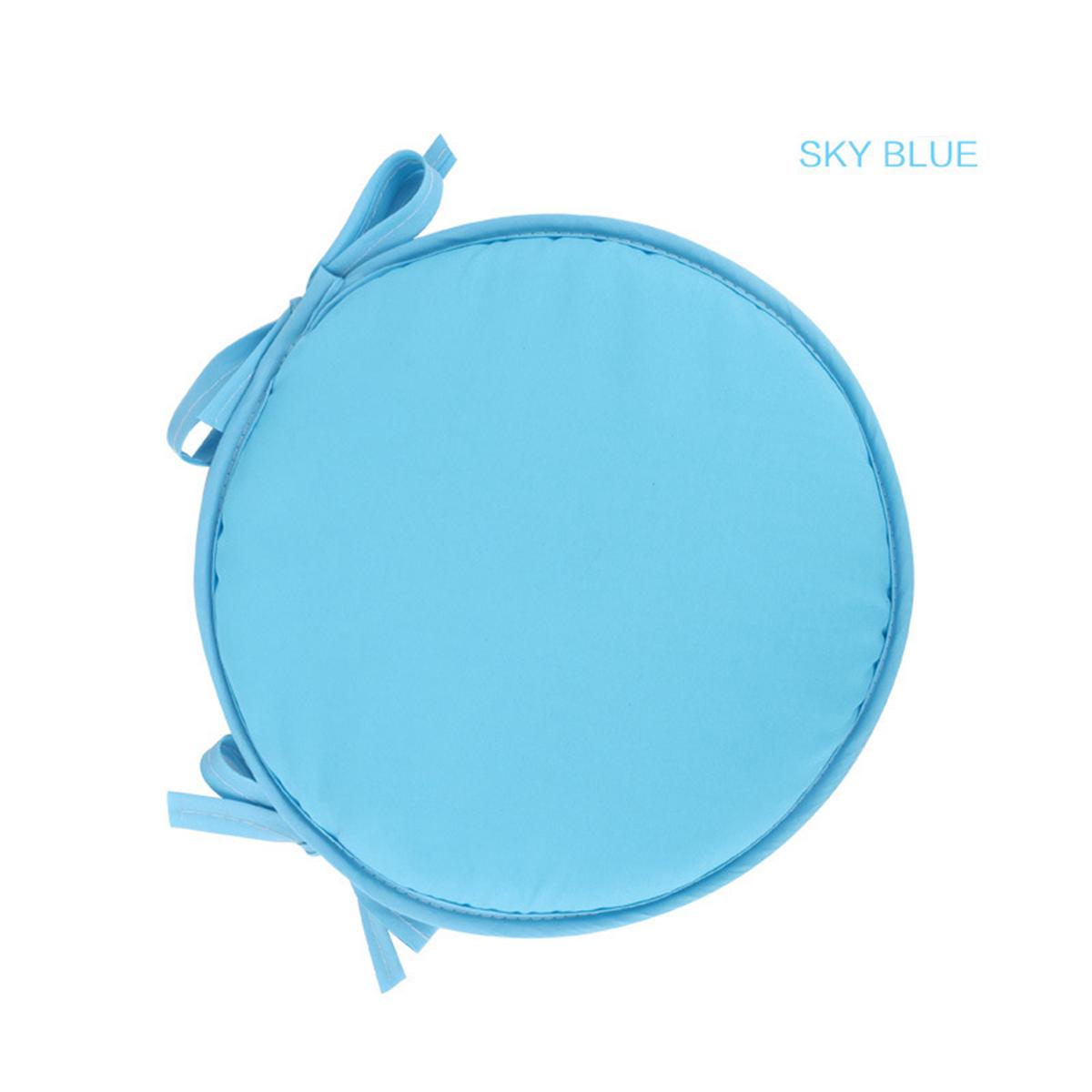 

Сад Патио Кухня Офис Моющийся Однотонный Чехол Для Сиденья Украшения Дома Круглая Подушка Чехол Для Стула Sky Blue 30x30cm