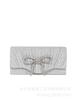 Crystal Bow Evening Clutch - Stylish, Versatile and Durable Ruffled Mini Clutch for Valentine's Day Parties and Formal Events