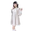 [Yumetembo] Mass-produced Landmine Style Clothing [Dear My Love] Casual Dress, Lace Pearl Ribbon Frill Dress, Women's, Above the Knee, Pink, Yumetenbo