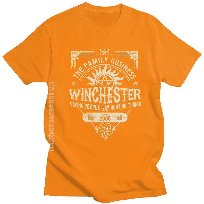 Winchester Brothers Business Tshirts Men Streetwear Men TV Supernatural T Shirt Kawaii Tee Tops Oversized Cotton Tshirt