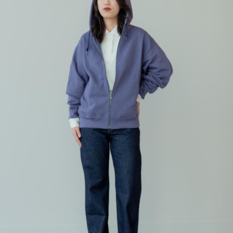 Uniqlo X JW Anderson Collaboration SS25 Embroidered Logo Zippered Loose Fit Hoodie Unisex Hoodies Blue 476229-67