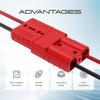 8 Pcs 6-10 Gauge Anderson Connector Plug 50A 12-36V Battery Quick Connector Red Battery Quick Disconnect Wire Harness Plug Kit For Winch Car Auto