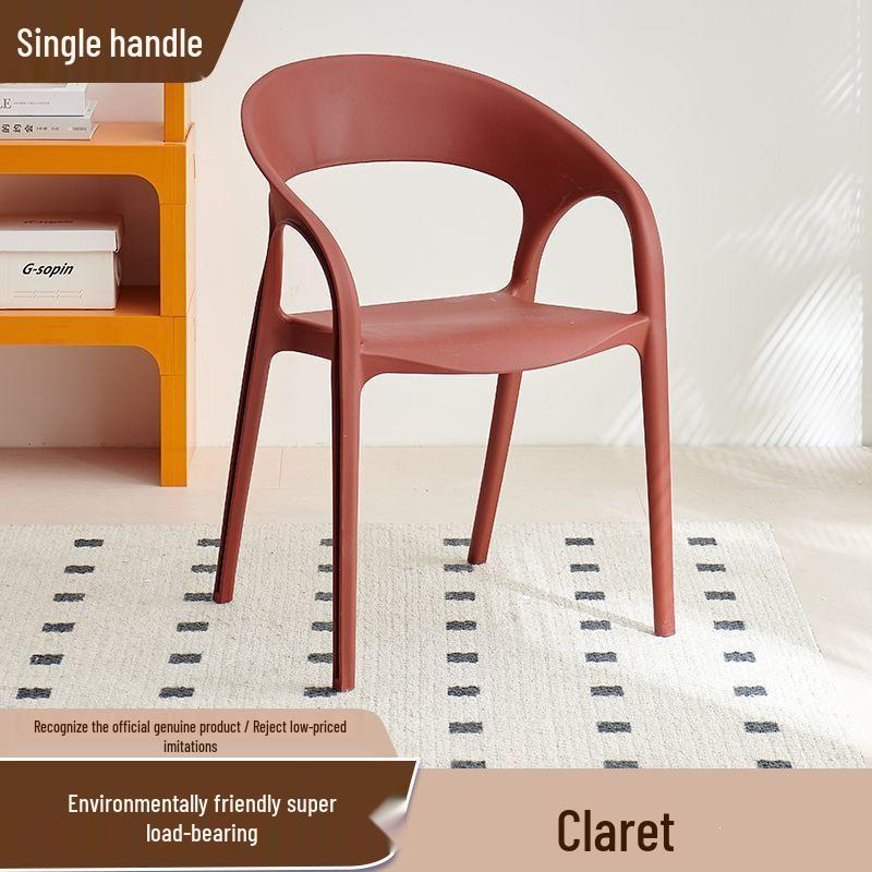 Modern Rattan-Style Stackable Outdoor Chair for Home, Balcony, or Courtyard Use