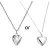 Silver Colors Necklace Single-layer Heart Openable Necklace for Women and Girls Fashion Choker Birthday Presents