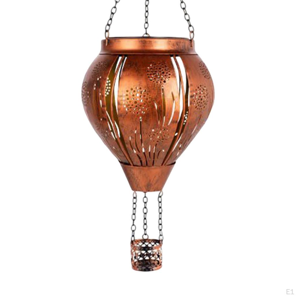 Outdoor Solar Air Balloon Pendant Lantern Waterproof Ornamental Versatile Hollow Pattern