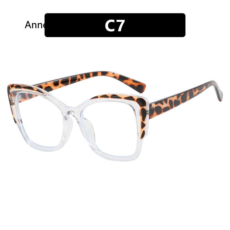 Retro Colorful Leopard Cat Eye Women TR90 Glasses Frame Clear Anti Blue Light Men Optical Eyewear Eyeglasses