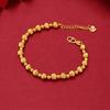 Intertwined Pattern Women's Laser Brushed Bead Bracelet Matte Finish Round Gold Hand Chain  Gifts