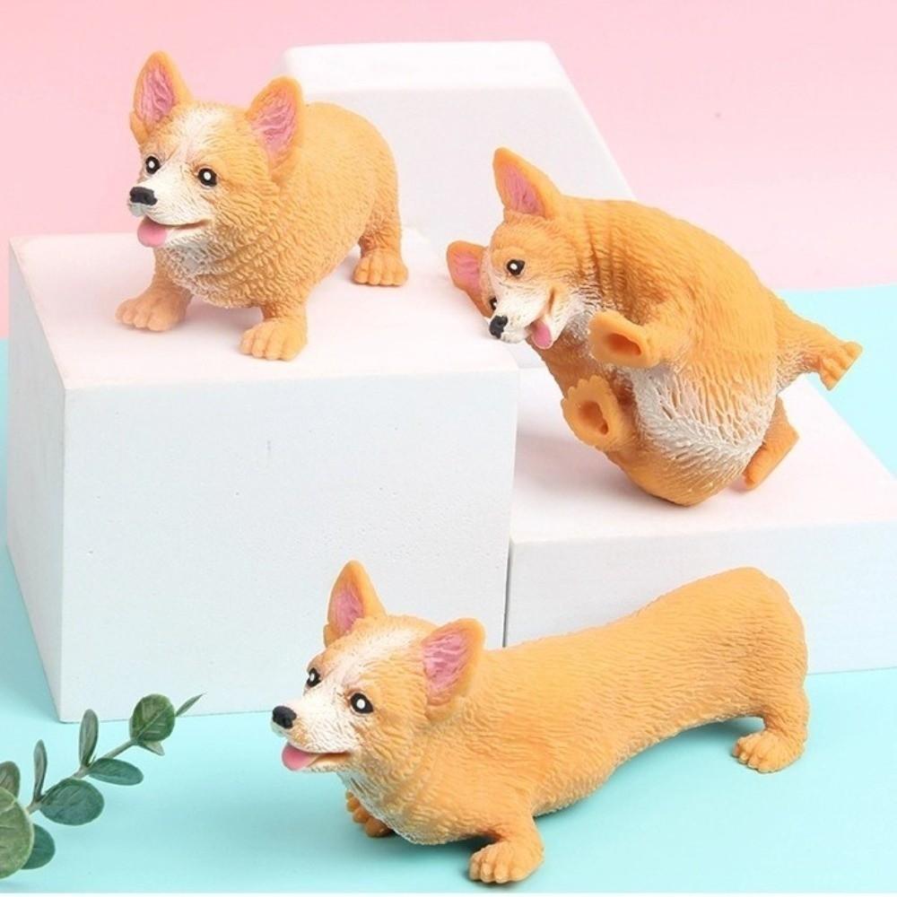 Slow Rebound Squeeze Toys Fidget Corgi Dog Modeling Cute Pulling Toys  Gift