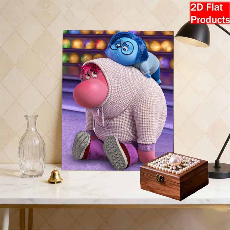 Disney S Inside Out Pearl Art Whimsical Creative Pearl-Style Illustration Kit 5D DIY Pearl Embroidery Mosaic Cross-Stitch Kit for Home Decor