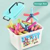 3D DIY Magnetic Rods Building Sticks Balls Blocks Toys Magnet Educational  Set for Kids Non-Toxic Building Toy  Puzzle With Storage Box Storming Games