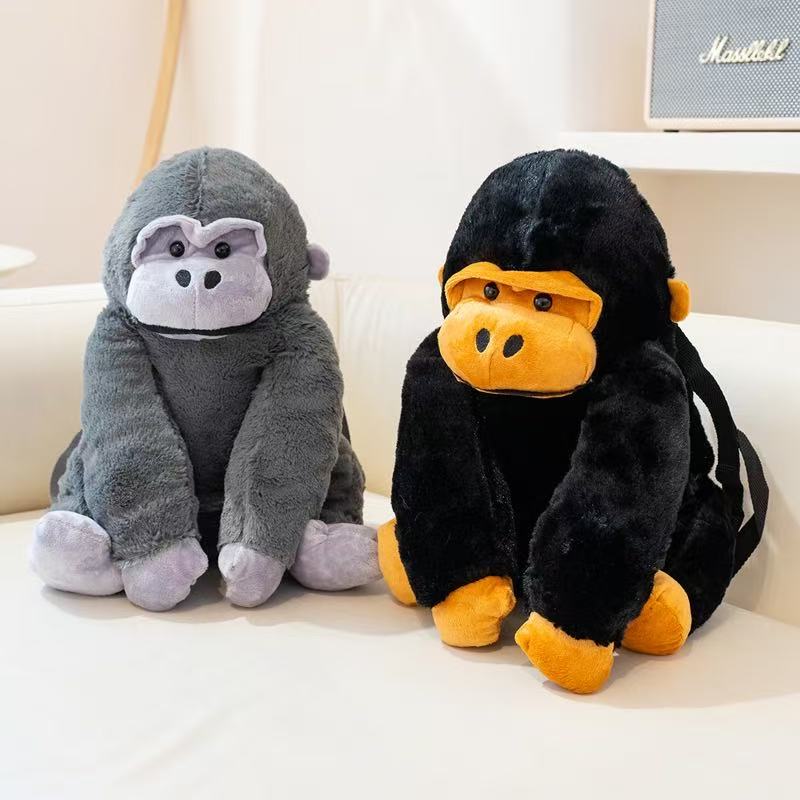 32cm Neuer Gorilla King Kong Rucksack Simulation Gefülltes Plüschtier Puppe Cartoon Anime Niedlich Kindergeburtstagsgeschenk Lustige Puppe