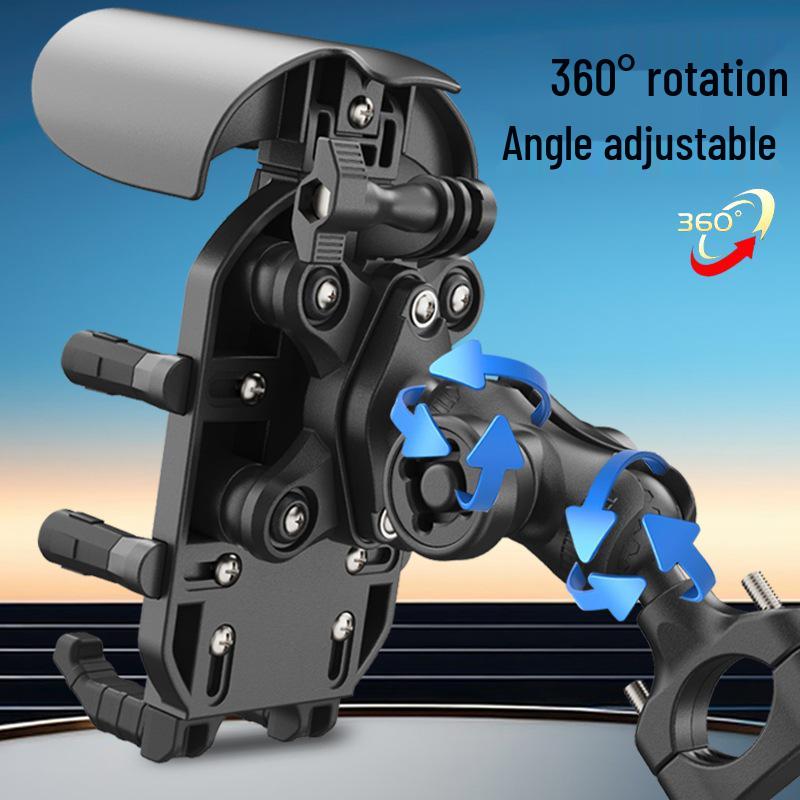 Fahrrad-Handyhalter: Stoßfest, Diebstahlschutz, Sonnenschutz, 360°-Drehung, Kabelloses Laden für Elektrofahrzeuge & Motorräder.