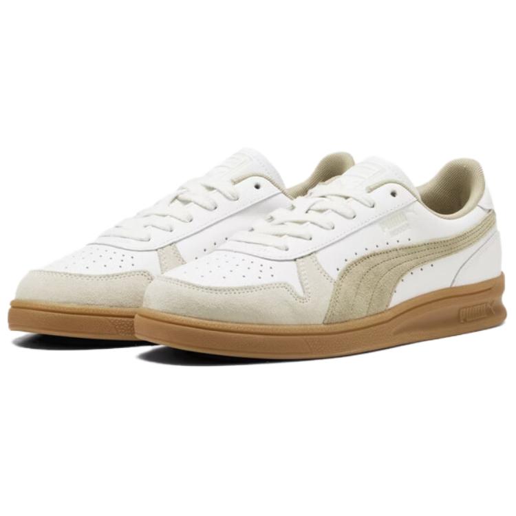 Puma Indoor Comfortable Versatile Low-Top Sneakers Unisex sneakers White Brown 401360-19
