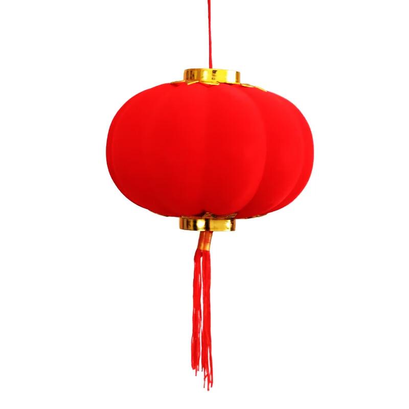 Flocked Red Mini Lantern Hanging Decorations