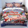 Merry Christmas Snowman Decor Bedding Duvet Cover Set Duvet Cover Pillowcases  (1*Duvet Cover 2*Pillowcases, Without Duvet Insert)