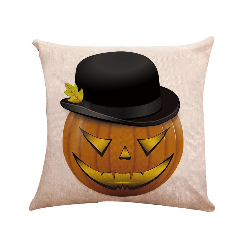 Halloween Pumpkin Series Throw Pillow Covers With Digital Printing Of Short Plush Fabric Car-Shaped Sofa Cushion Home Decor